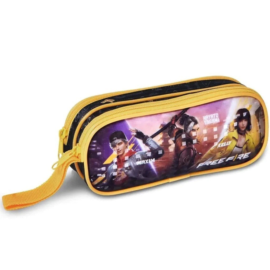 Kit Mochila + Lancheira + Estojo Free Fire Original Licenciada