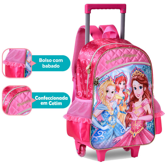 Kit Mochila + Lancheira + Estojo Princesas Original Licenciada