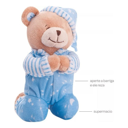 Ursinho De Pelúcia Que Reza/Ora Pai Nosso Hipoalergênico 24cm Zoop