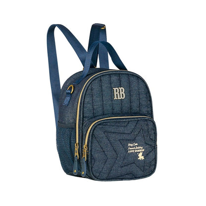 Kit Mochila de Carrinho Rebecca Bonbon Com Estojo E Lancheira Jeans