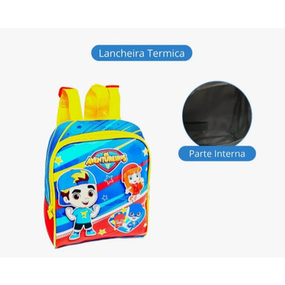 Kit Mochila + Lancheira + Estojo Os Aventureiros Luccas Neto Original Licenciada