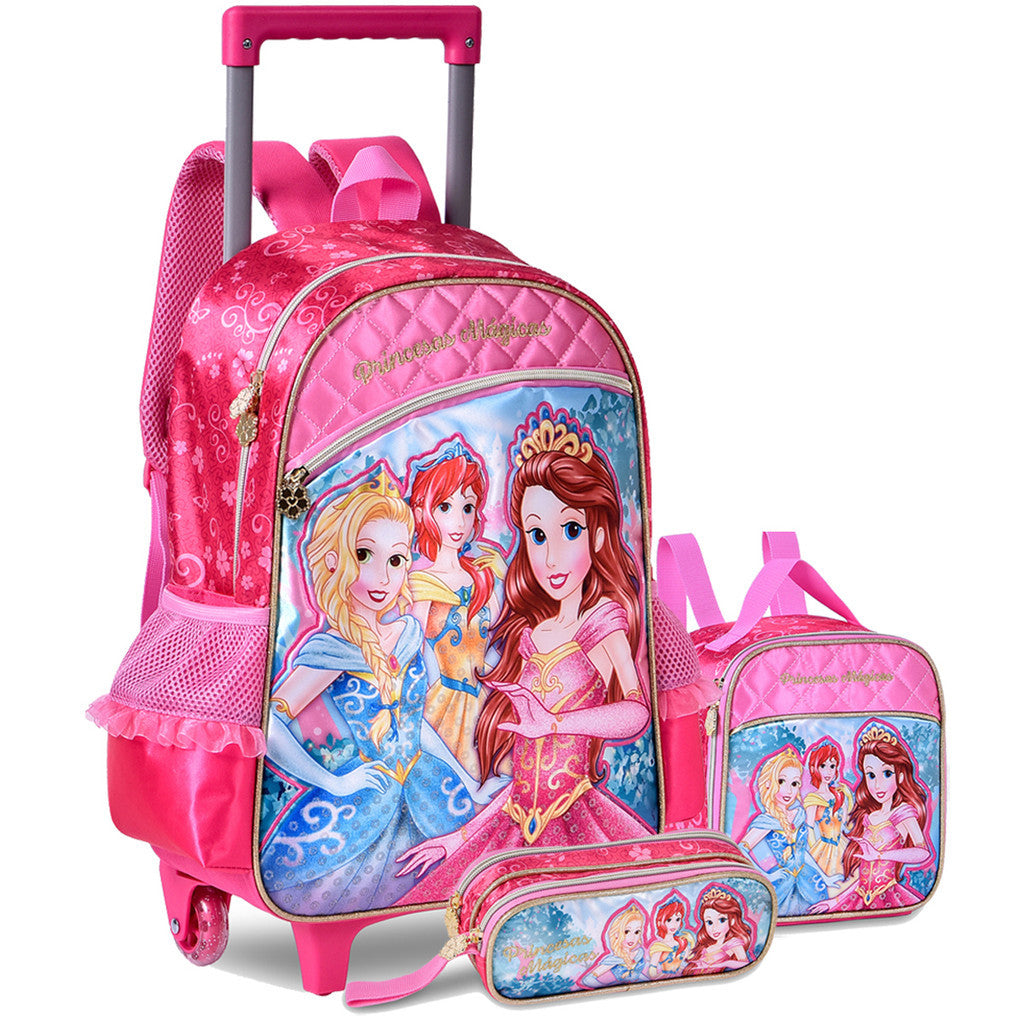Kit Mochila + Lancheira + Estojo Princesas Original Licenciada