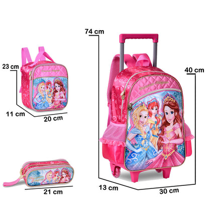 Kit Mochila + Lancheira + Estojo Princesas Original Licenciada