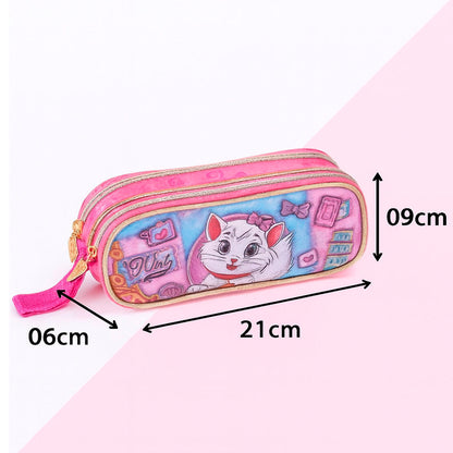 Kit Mochila de Rodinha, Lancheira e Estojo Menina Gatinha Nini